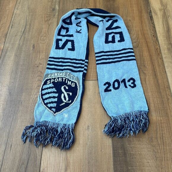 Sporting Kansas City KC Soccer Game Sports Scarf Blue Fall Winter Unisex Cold We - Picture 3 of 3